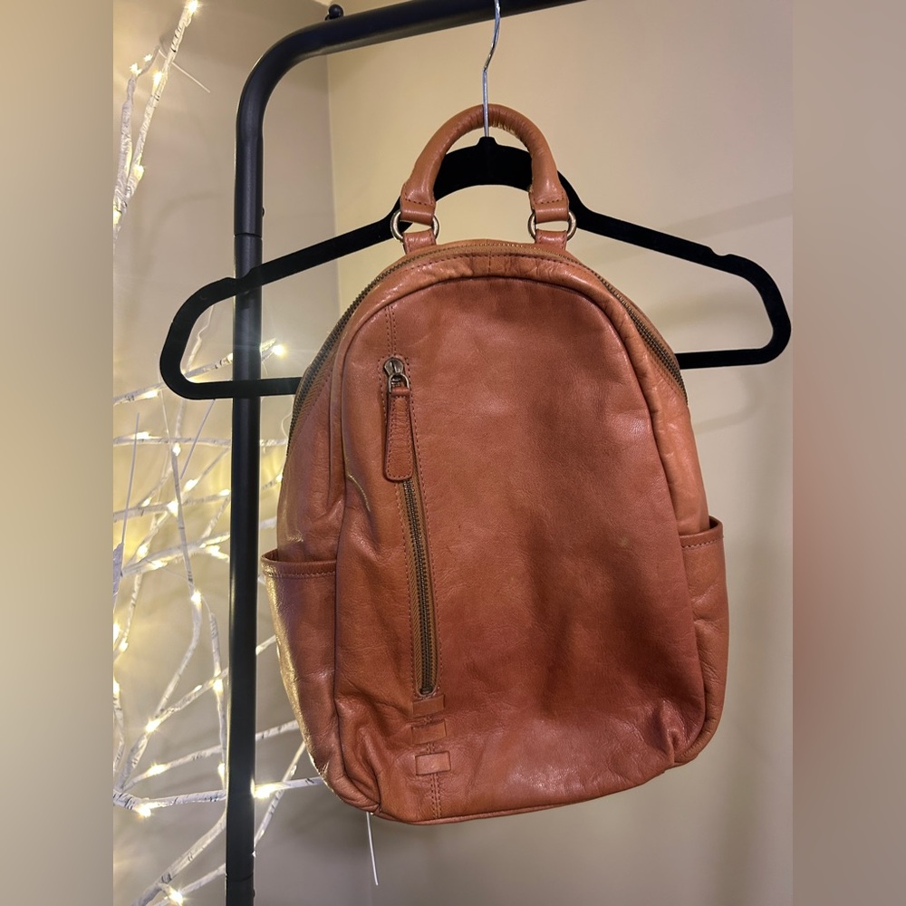 Tan Leather Women's Backpack